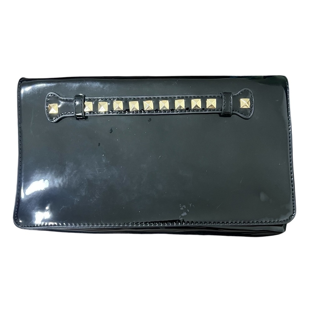 LILY & IVY Clutch Bag Black PVC Bag Folded Bag Business Casual Bag‎ Wristlet